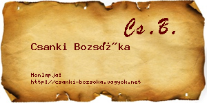 Csanki Bozsóka névjegykártya
