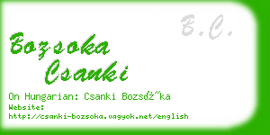 bozsoka csanki business card